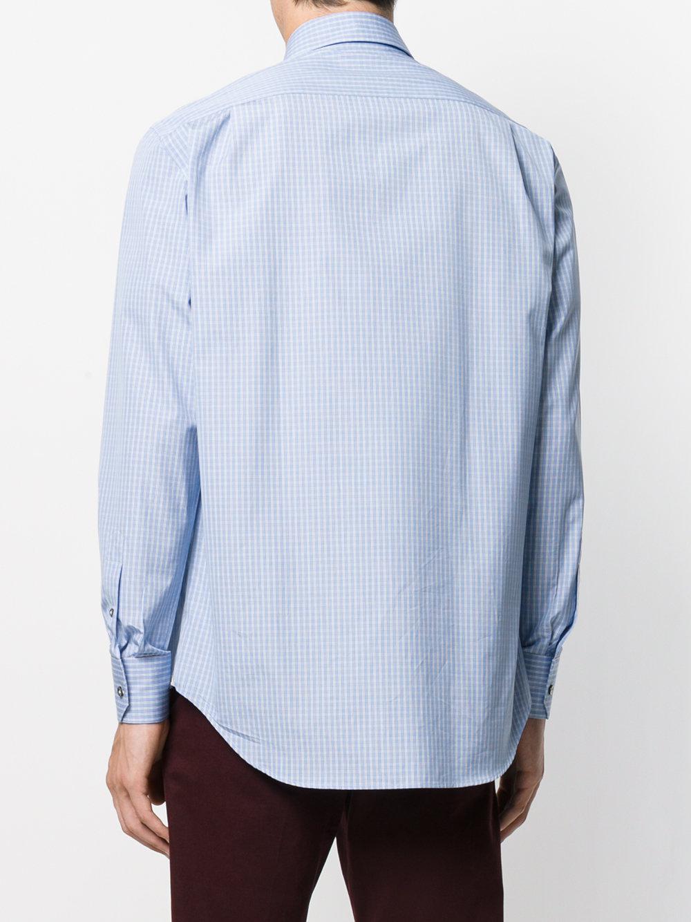 Lanvin Cotton Long-sleeved Shirt in Blue for Men - Lyst