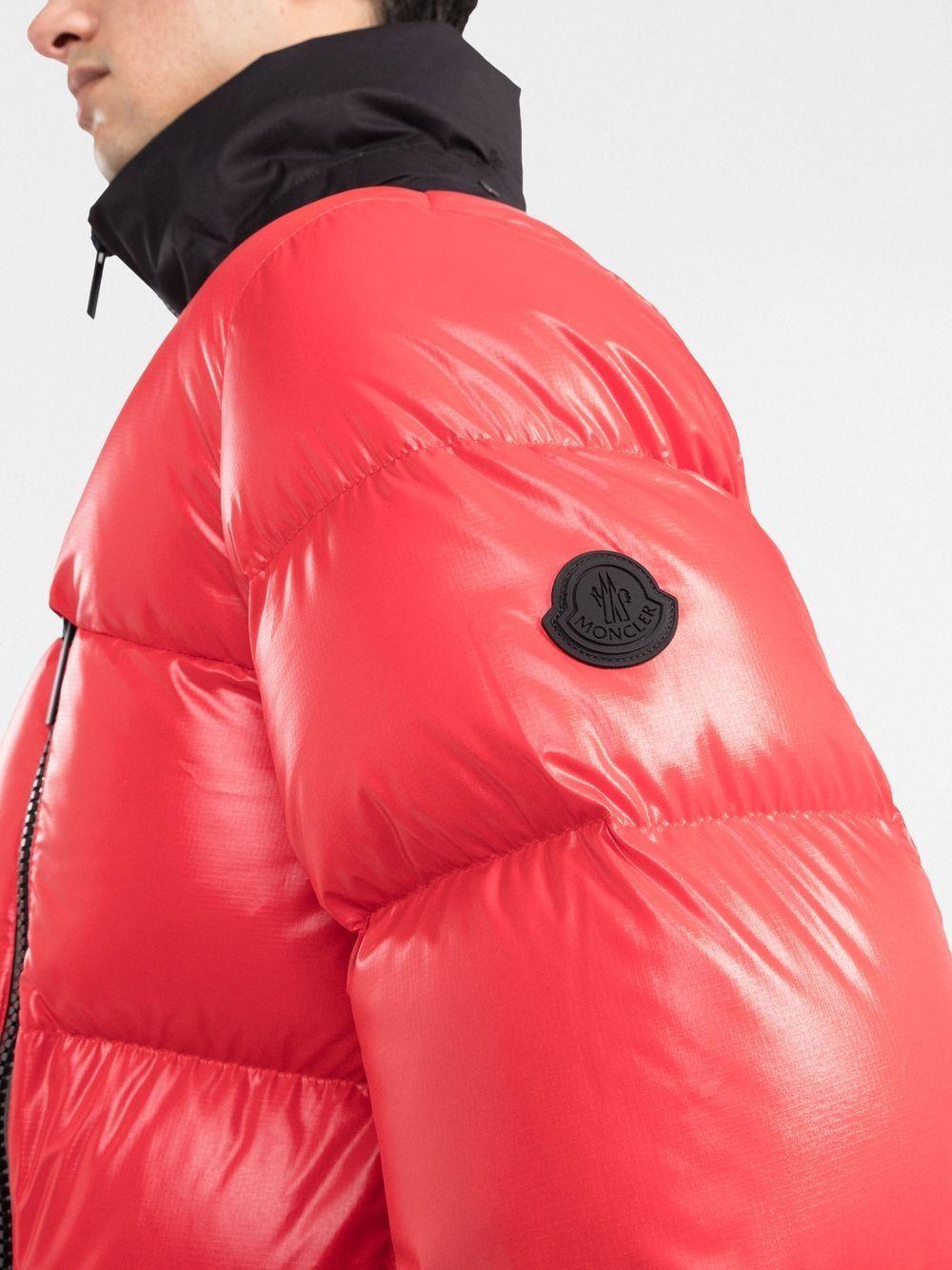 Moncler Hooded Down Jacket in Red for Men | Lyst