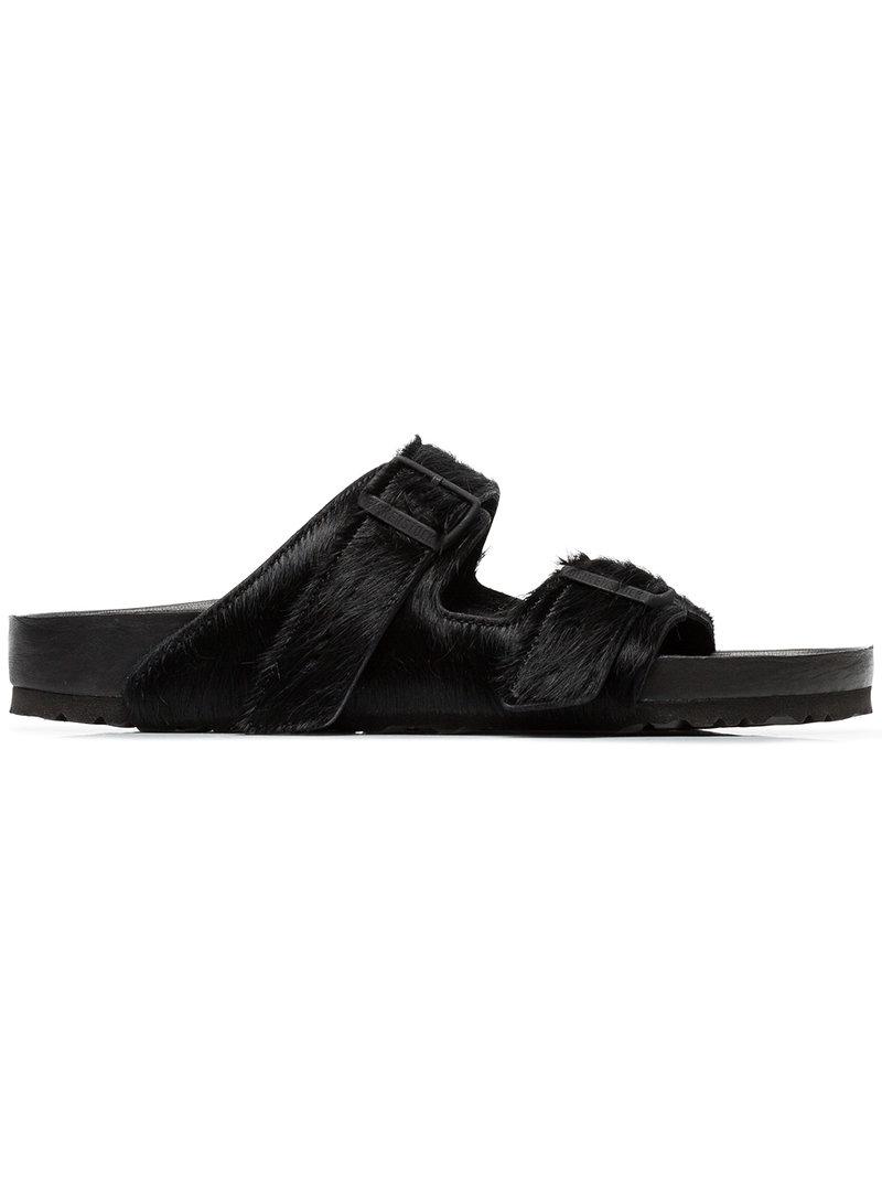 birkenstock arizona fur black