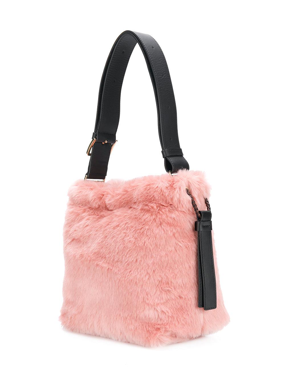 fur bucket bag