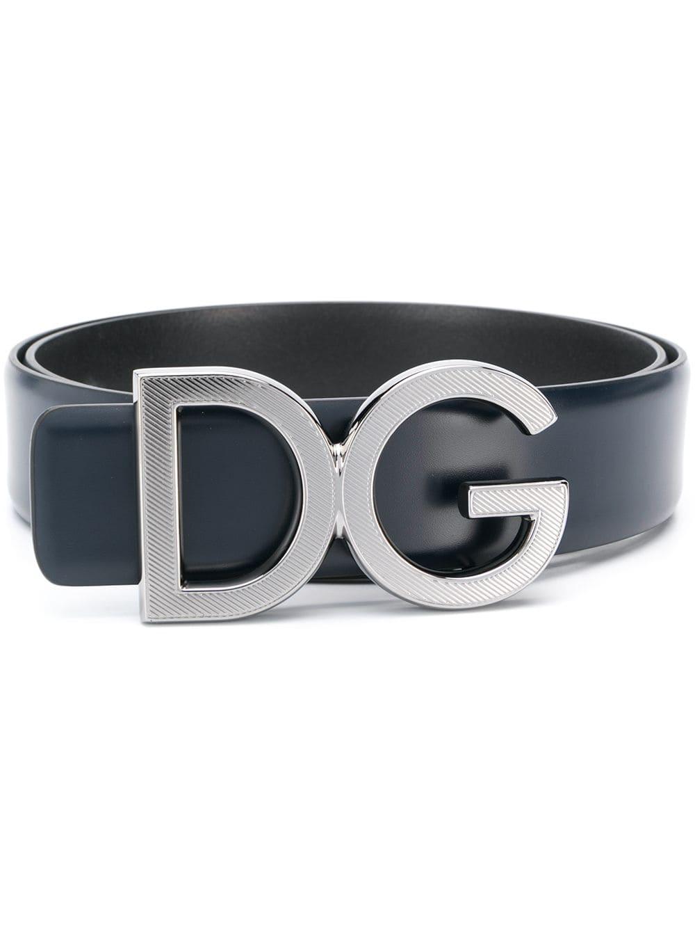 Dolce & Gabbana Leather Logo Buckle Belt in Black for Men Lyst