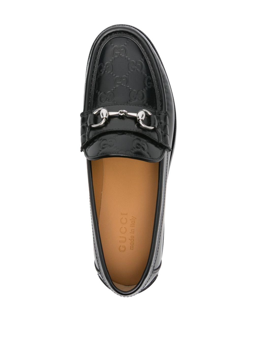 Gucci メンズ ブラック Kaveh レザーローファー スリッポンシューズ
