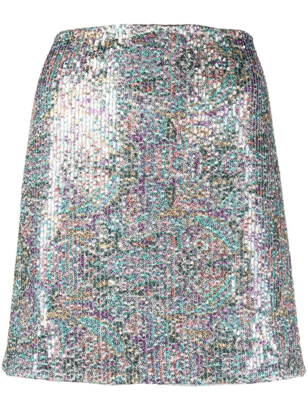 Ba&sh Zita Sequin-embellished Skirt in Gray | Lyst