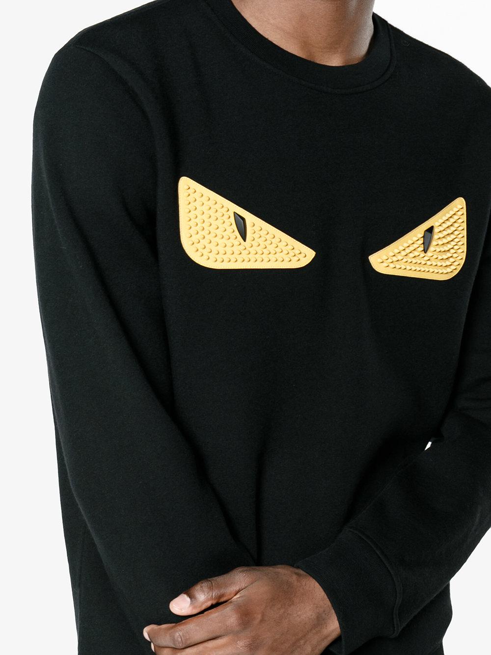 Fendi Bag Eyes Rubber Sweater in Black for | Lyst