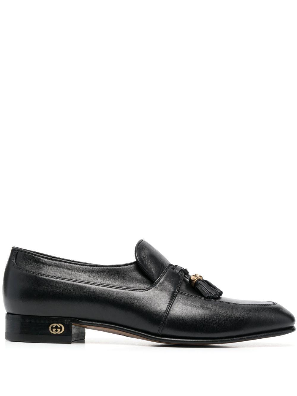 Gucci Tassel-trim Leather Loafers in Black for Men | Lyst
