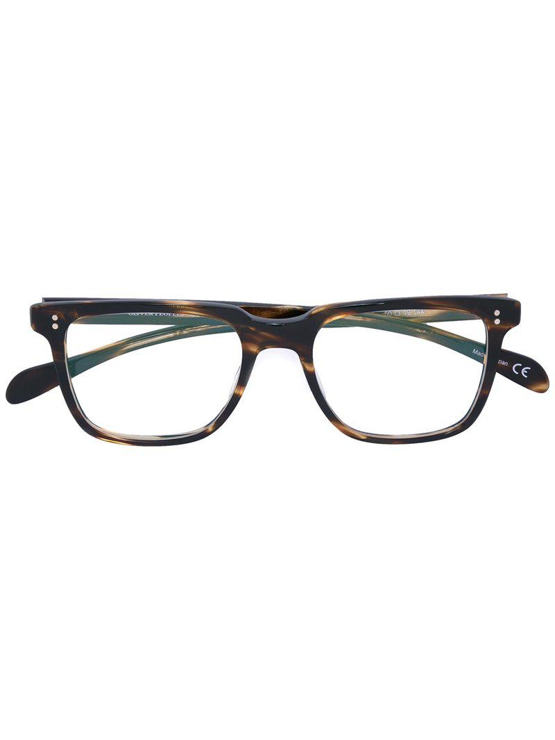 Oliver Peoples Square Frame Glasses in Brown for Men - Lyst