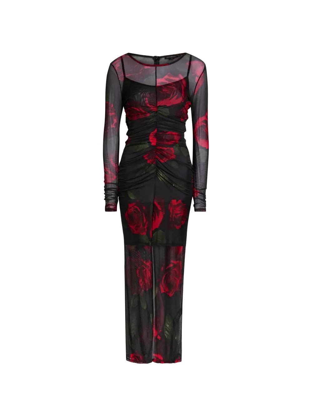 chinese dress ladies Amari Mesh Maxi Dress with Feathers main image 0