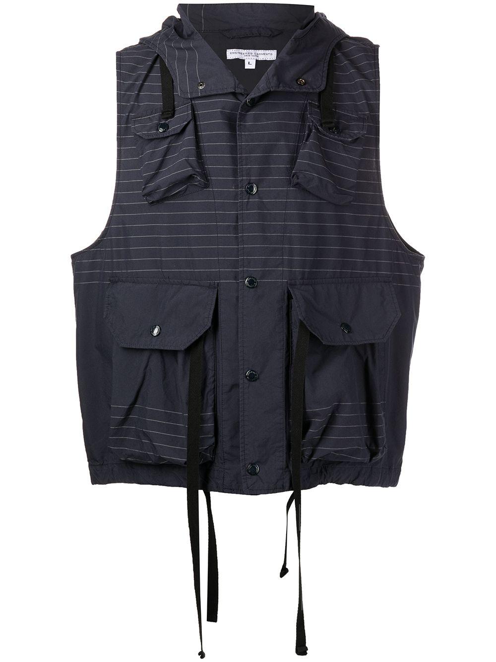 Engineered Garments Field Stripe-detail Gilet in Blue for Men | Lyst