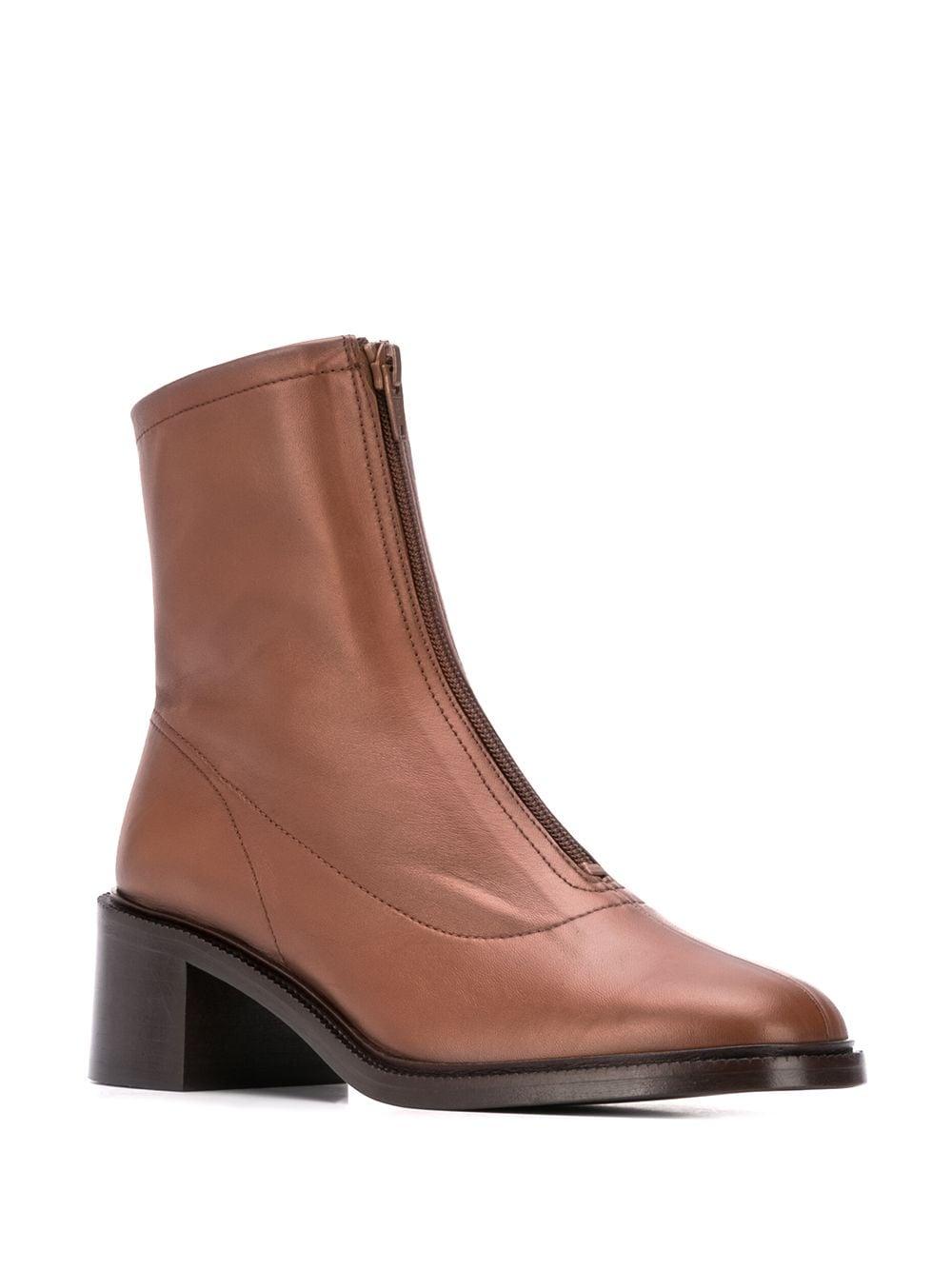 brown zip ankle boots