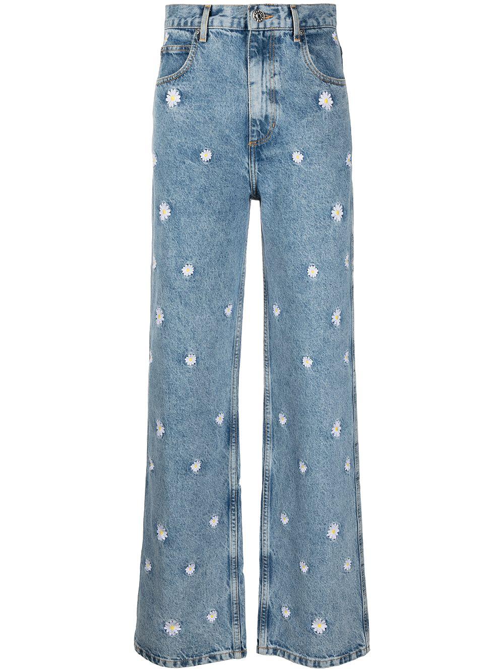 Jean ample à fleurs Sandro en coloris Bleu | Lyst