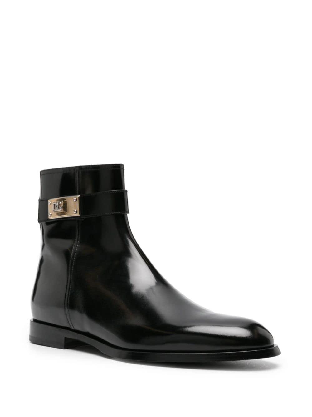 Dolce Gabbana Giotto Leather Ankle Boots in Black for Men Lyst
