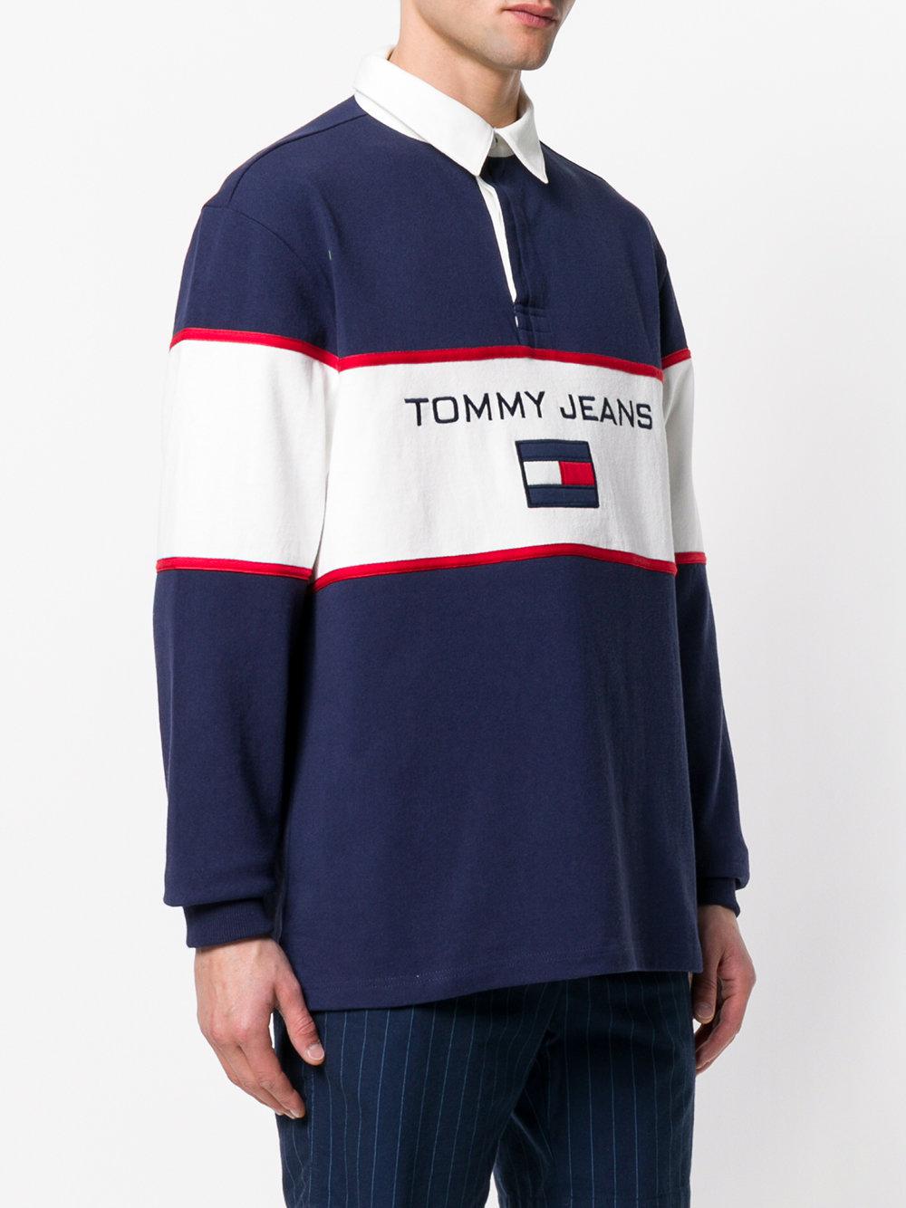 Tommy Hilfiger Cotton 90s Rugby Polo Shirt in Blue - Lyst