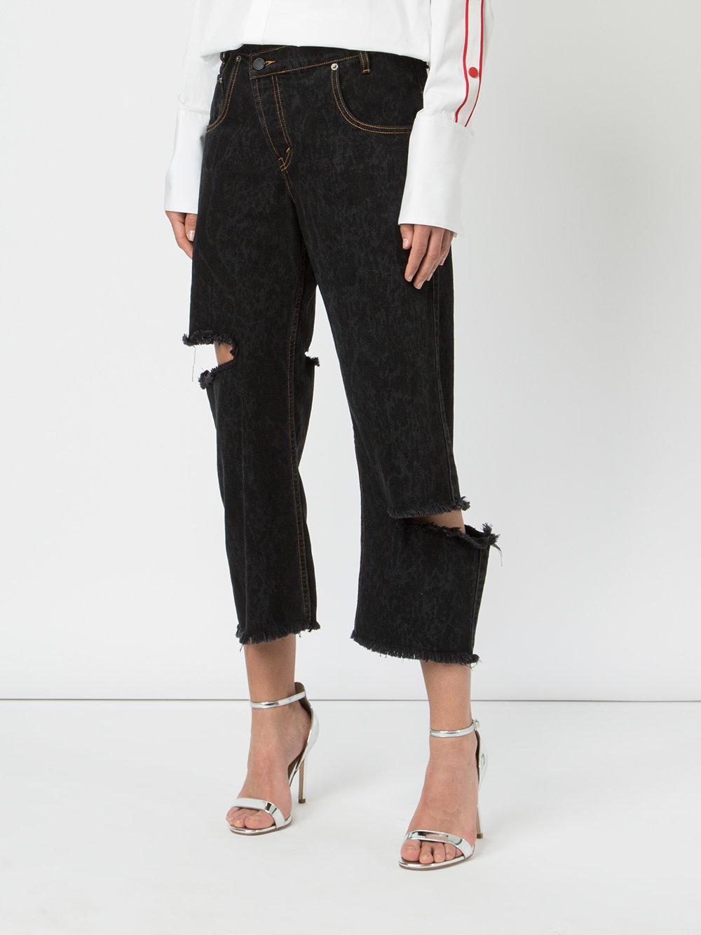 Monse Denim Cut Out Cropped Jeans in 