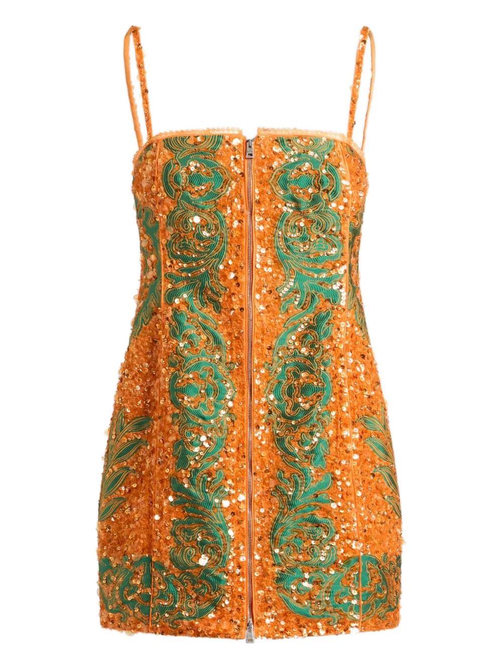 etro orange dress Floral open-back maxi dress in orange - Etro