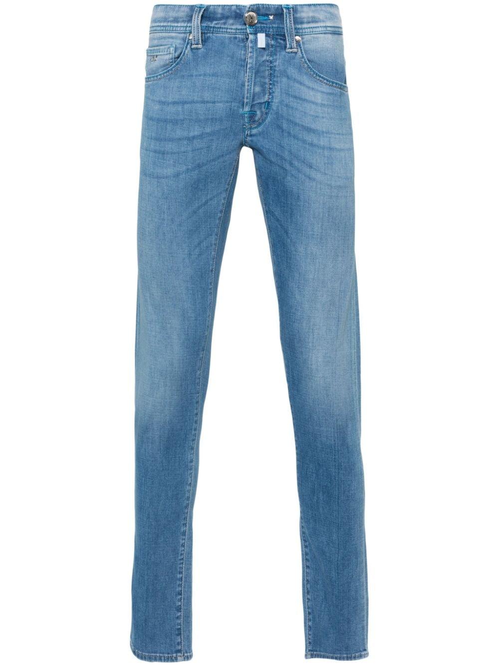 Sartoria Tramarossa Leonardo Buttons Low-rise Slim-fit Jeans in Blue for  Men | Lyst