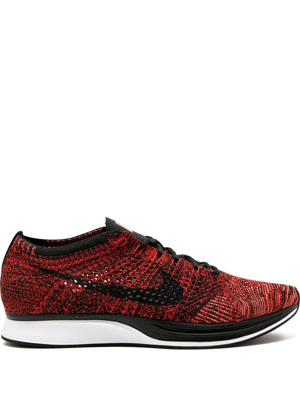 nike flyknit racer blue red