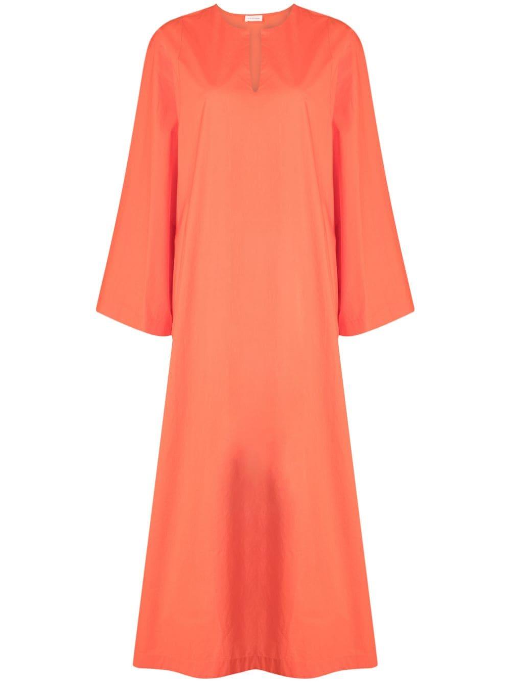tilstrækkelig global ting By Malene Birger Long-sleeve Organic Cotton Dress in Orange | Lyst