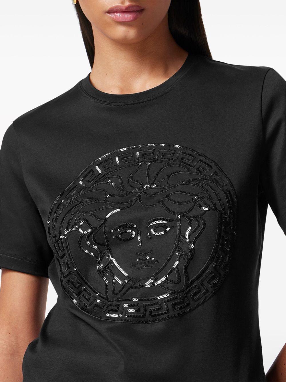 Versace Medusa Head Cotton T shirt in Black Lyst UK