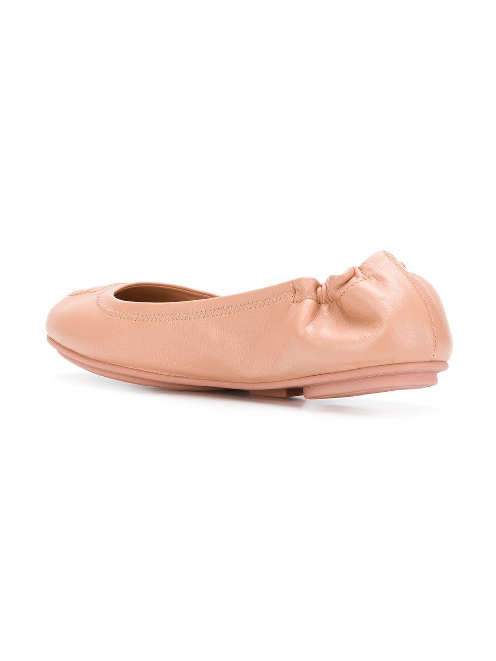 Ferragamo Leather Gancio Ballerina Shoes in Pink Lyst