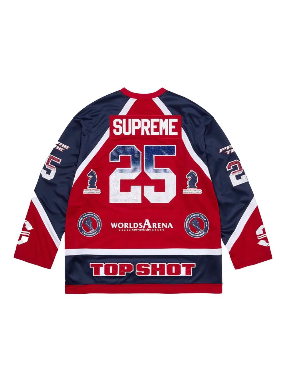 Supreme Rhinestone-Embellished Hockey Jersey in Red for Men