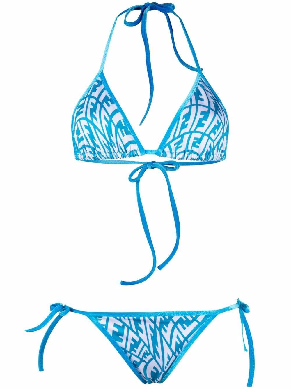Fendi Ff-vertigo Triangle Bikini Set in Blue | Lyst