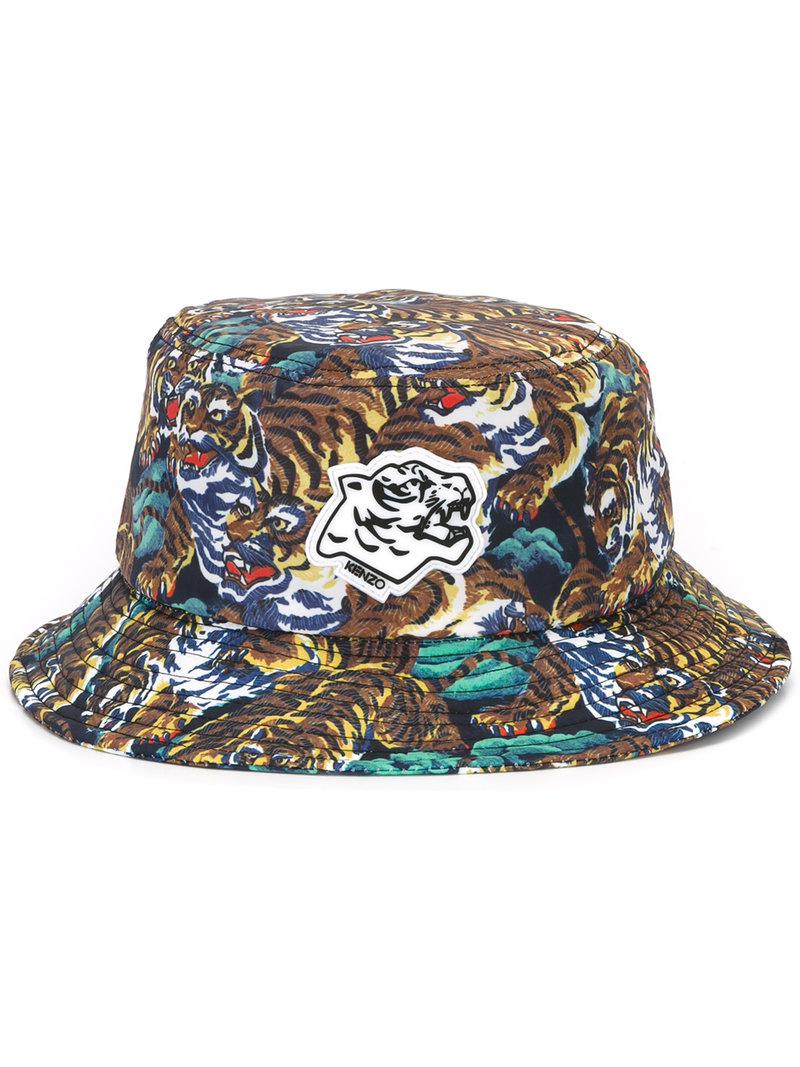KENZO Cotton Flying Tiger Bucket Hat for Men Lyst