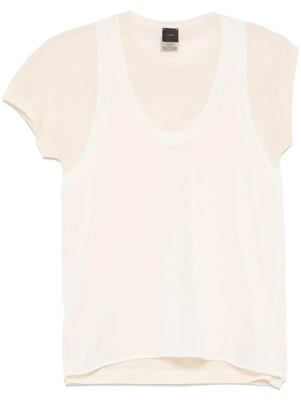 Tシャツ・カットソー PINKO Mark cotton blend t-shirt with combined top Bianco Pinko | Bags | Pinko Women Mark Cotton Blend Tshirt With