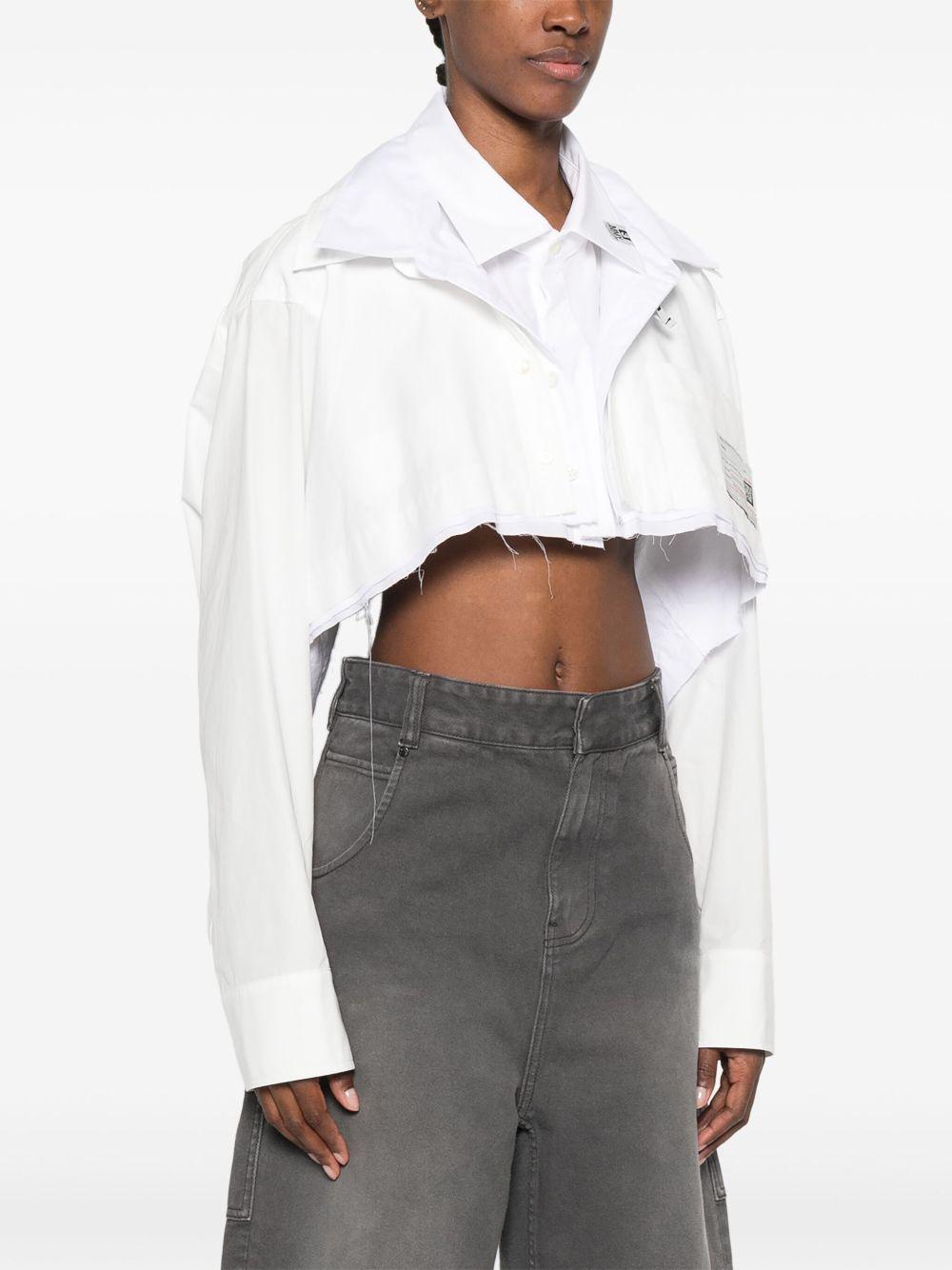 Maison Mihara Yasuhiro Cropped Shirt in White | Lyst
