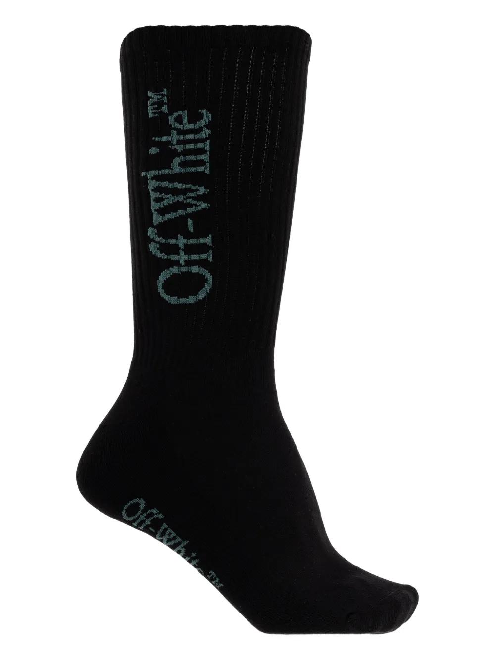 Off-White Arrow Mid Length Socks ブラック Black Arrow Mid Socks in BLACK for Men | Off-White™