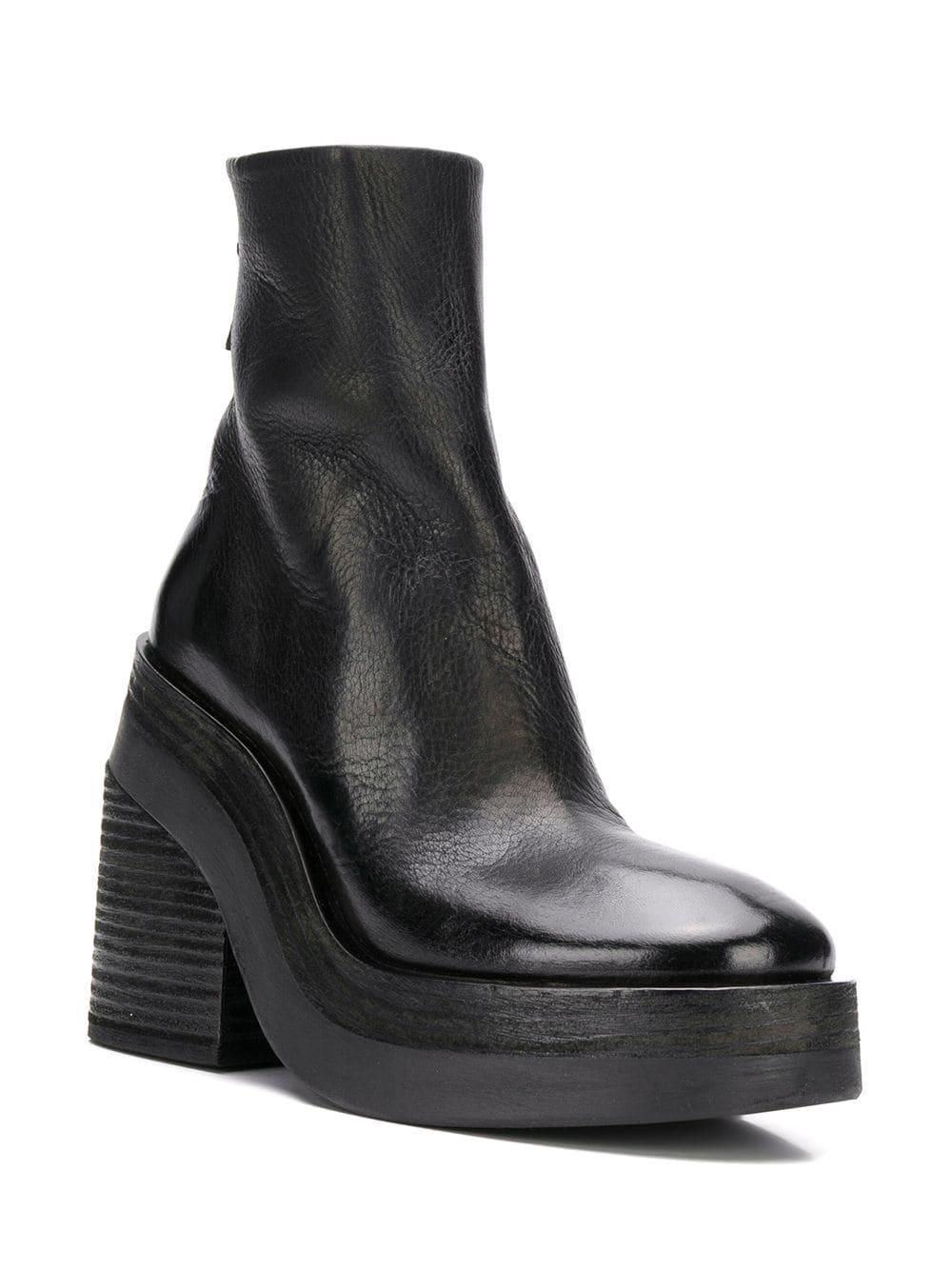 Marsèll Leather Platform Ankle Boots in 