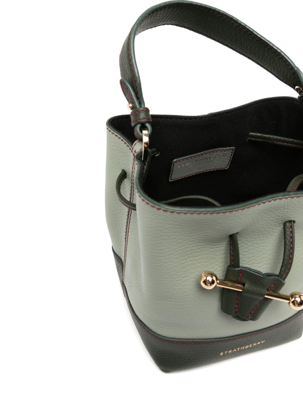 Strathberry Lana Osette Bicolor Leather Crossbody Bucket Bag in