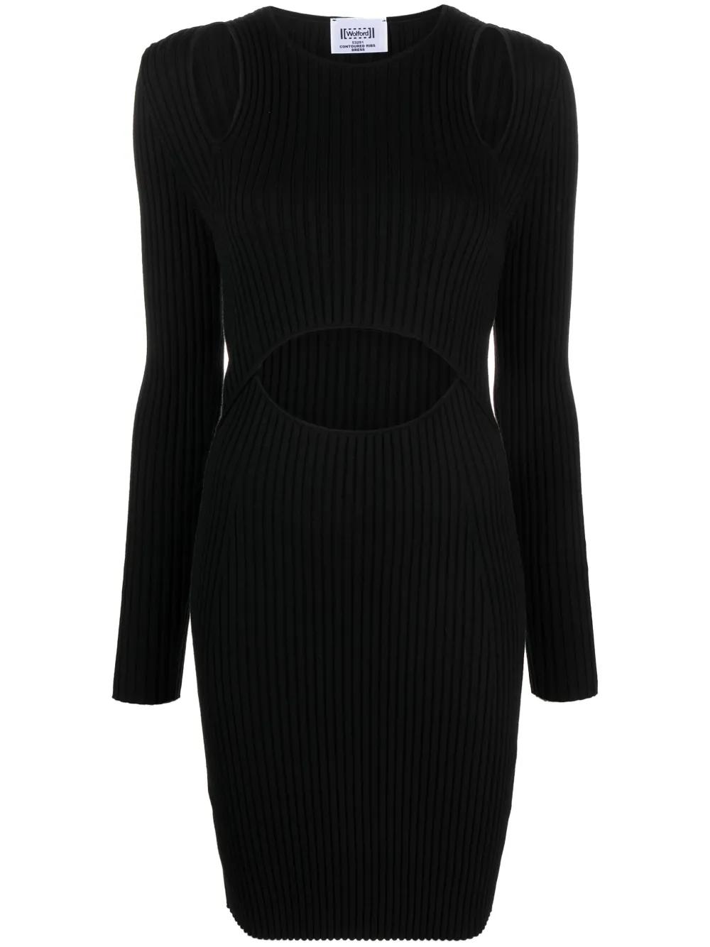 red ribbed knit dress Lidia Rib Knit A-Line Mini Dress in scarlet red