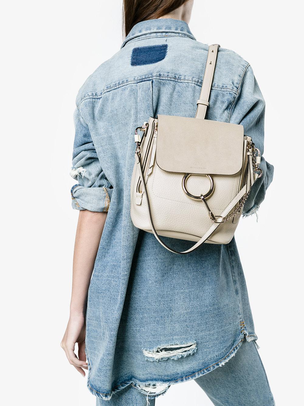 chloe faye backpack white