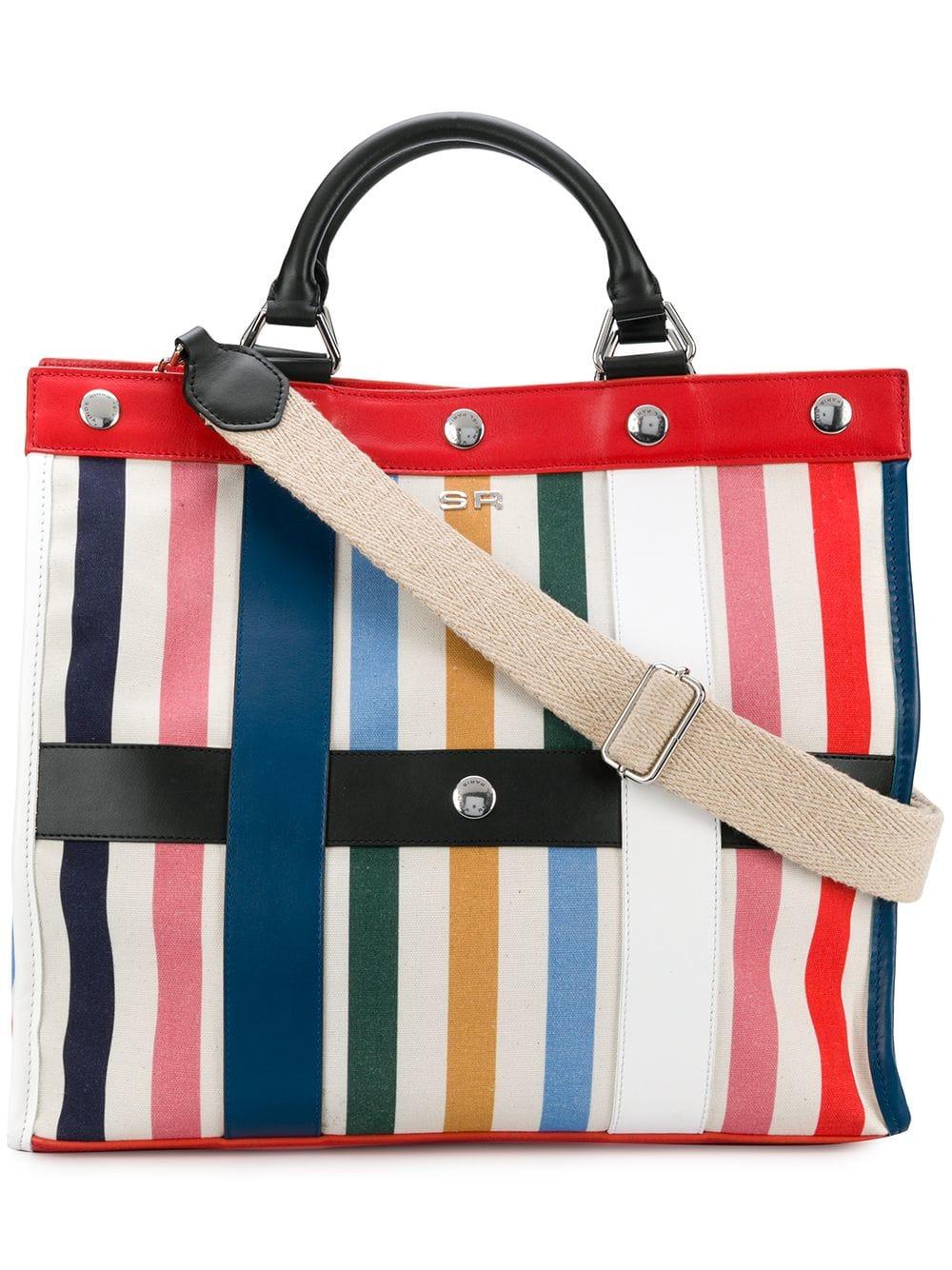 Grand sac cabas à rayures Sonia Rykiel en coloris Rouge | Lyst