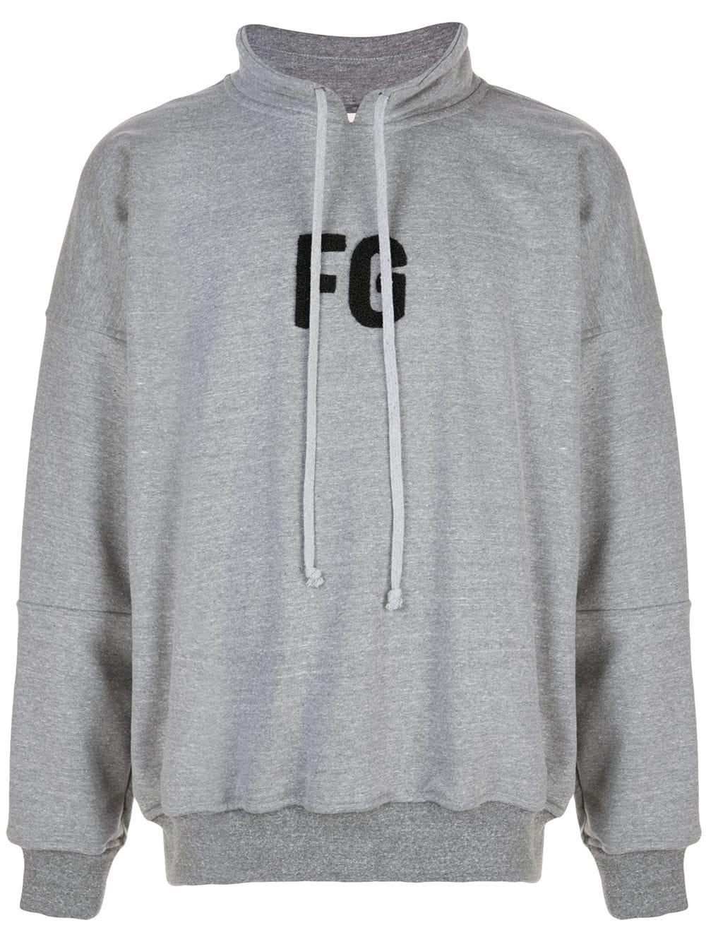 Fear Of God Cotton Logo Hoodie in Grey (Gray) for Men - Save 44% - Lyst