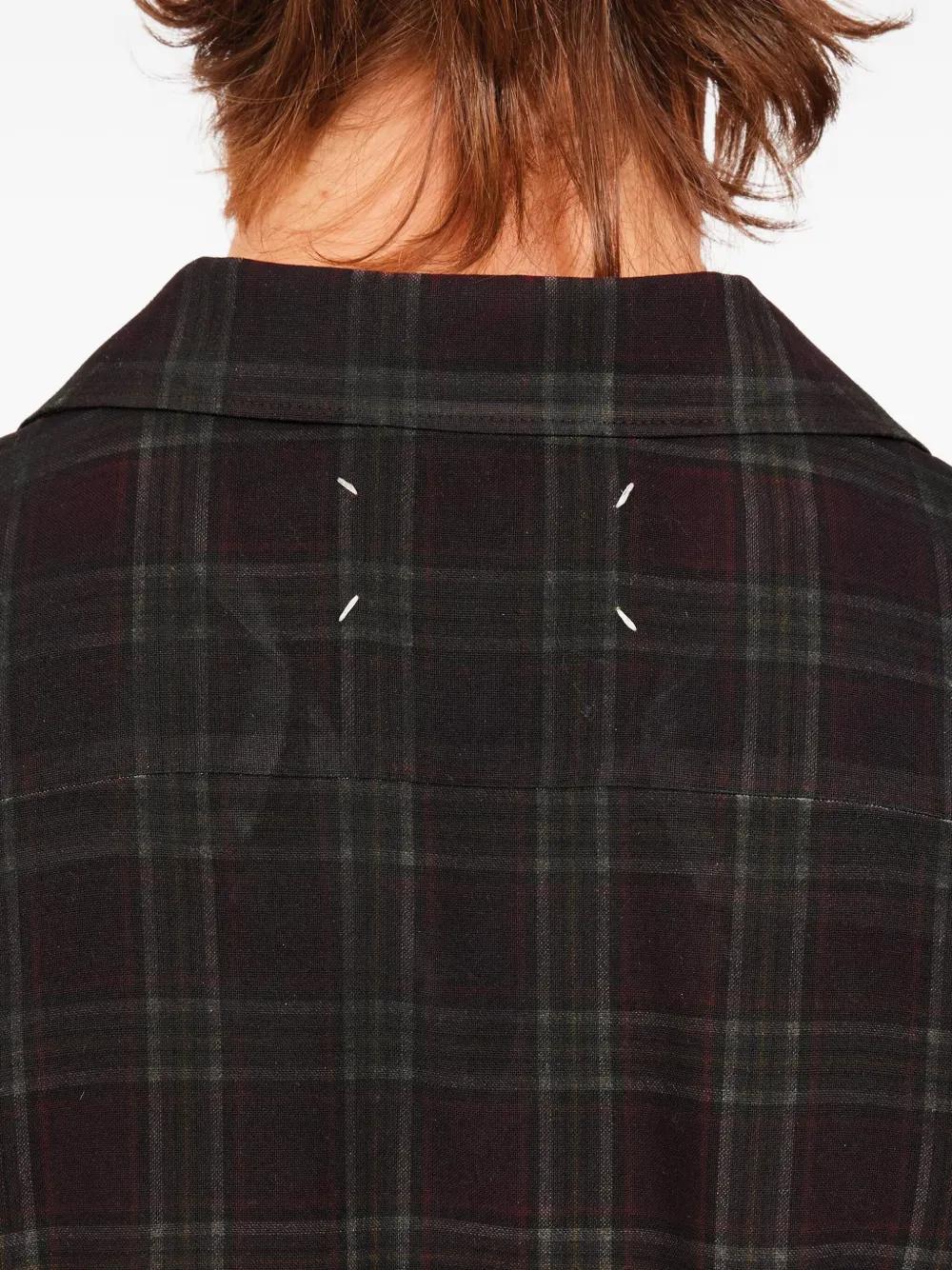Maison Margiela Check-Print Button-Up Shirt in Red for Men | Lyst