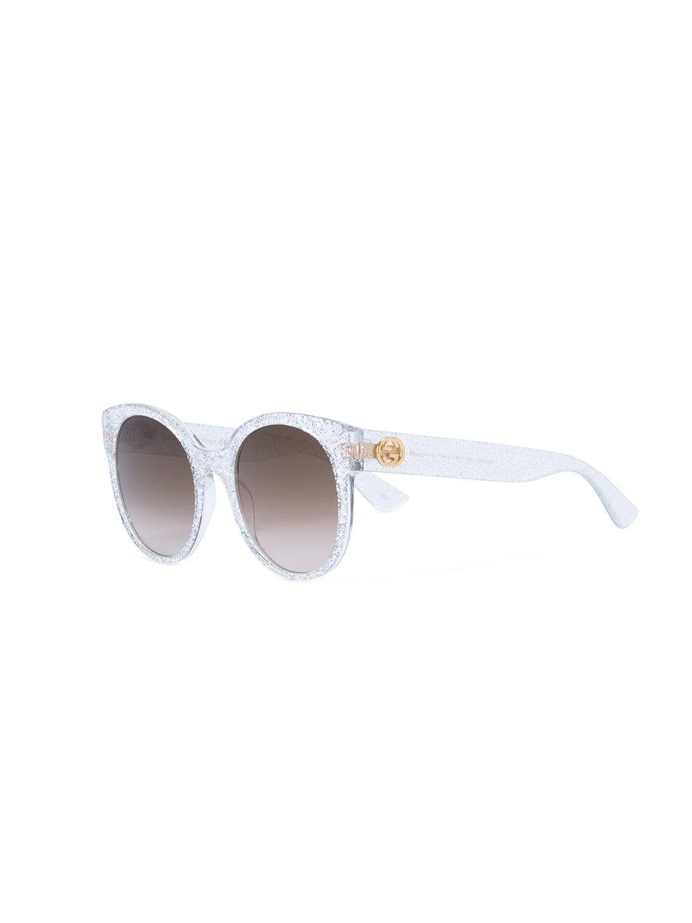 Gucci Round Frame Glitter Sunglasses | Lyst