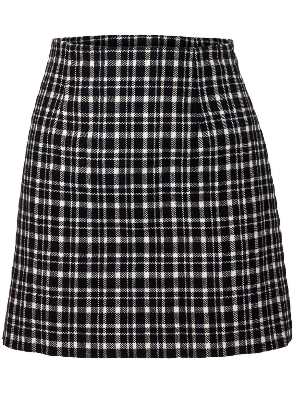 Carolina Herrera Plaid Mini Skirt in Black Lyst UK