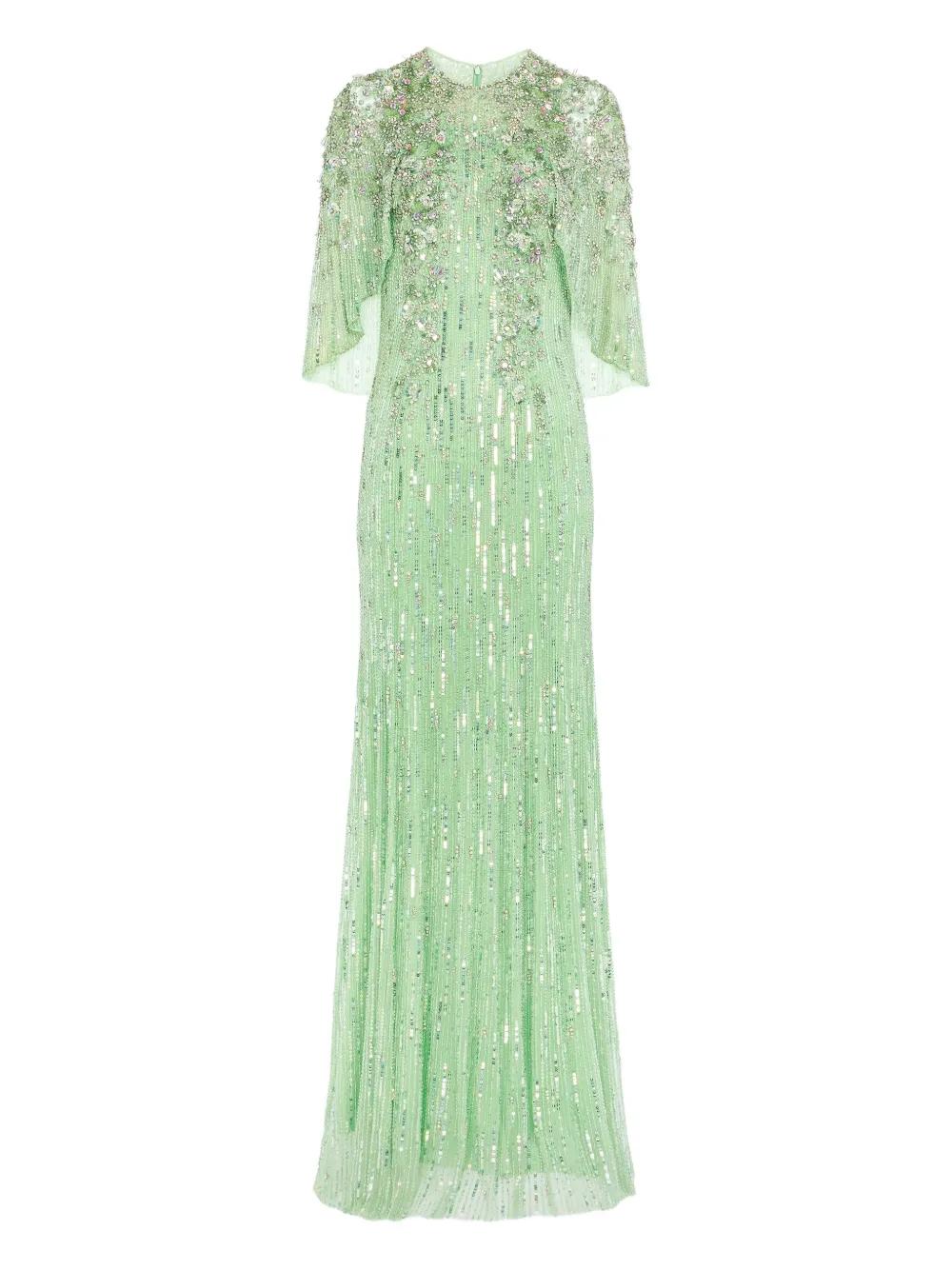 Jenny Packham Astra Maxi Dress in Green | Lyst