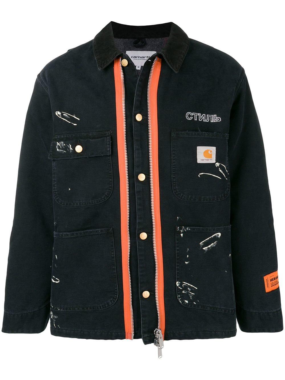 Heron Preston Cotton Customised Ctnmb Carhartt Contrast Zip Jacket in Black  for Men | Lyst