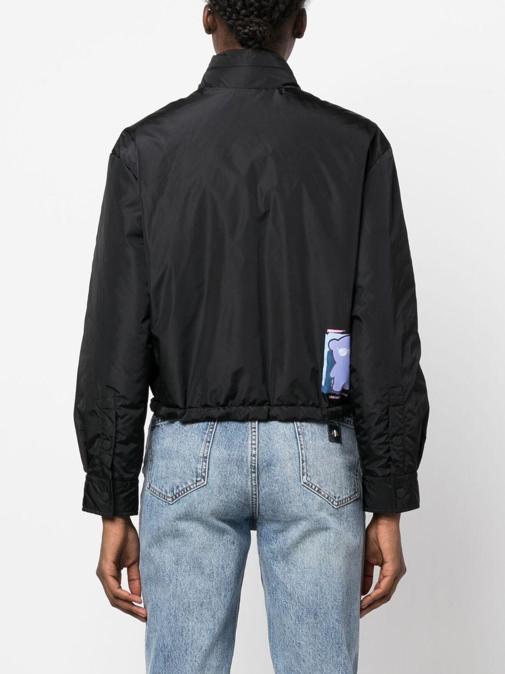 Emporio Armani Funnel-neck Zip-up Jacket in Black | Lyst