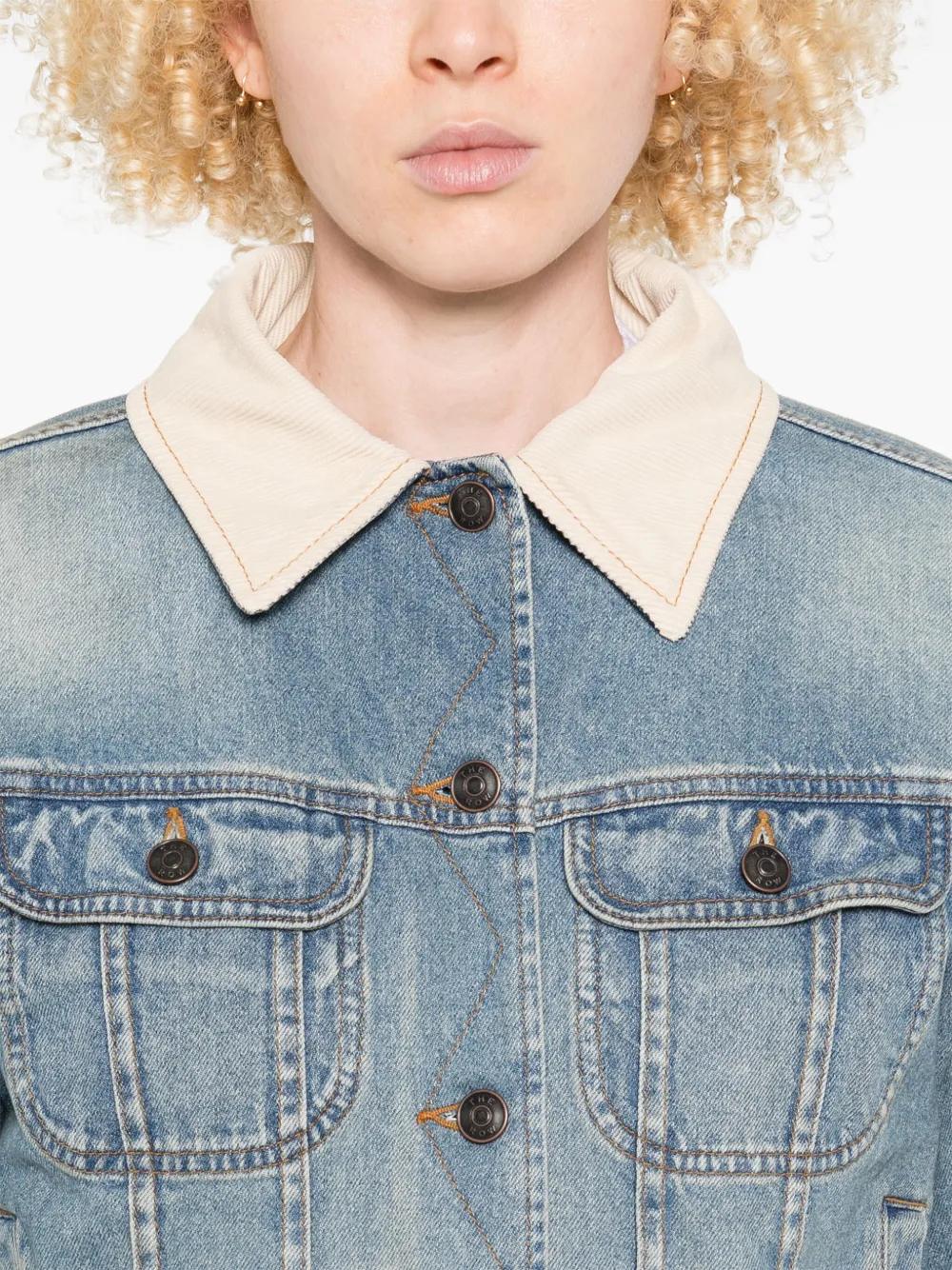 Clothing Apc Howl Denim Jacket Howl Denim Jacket With Beige Collar