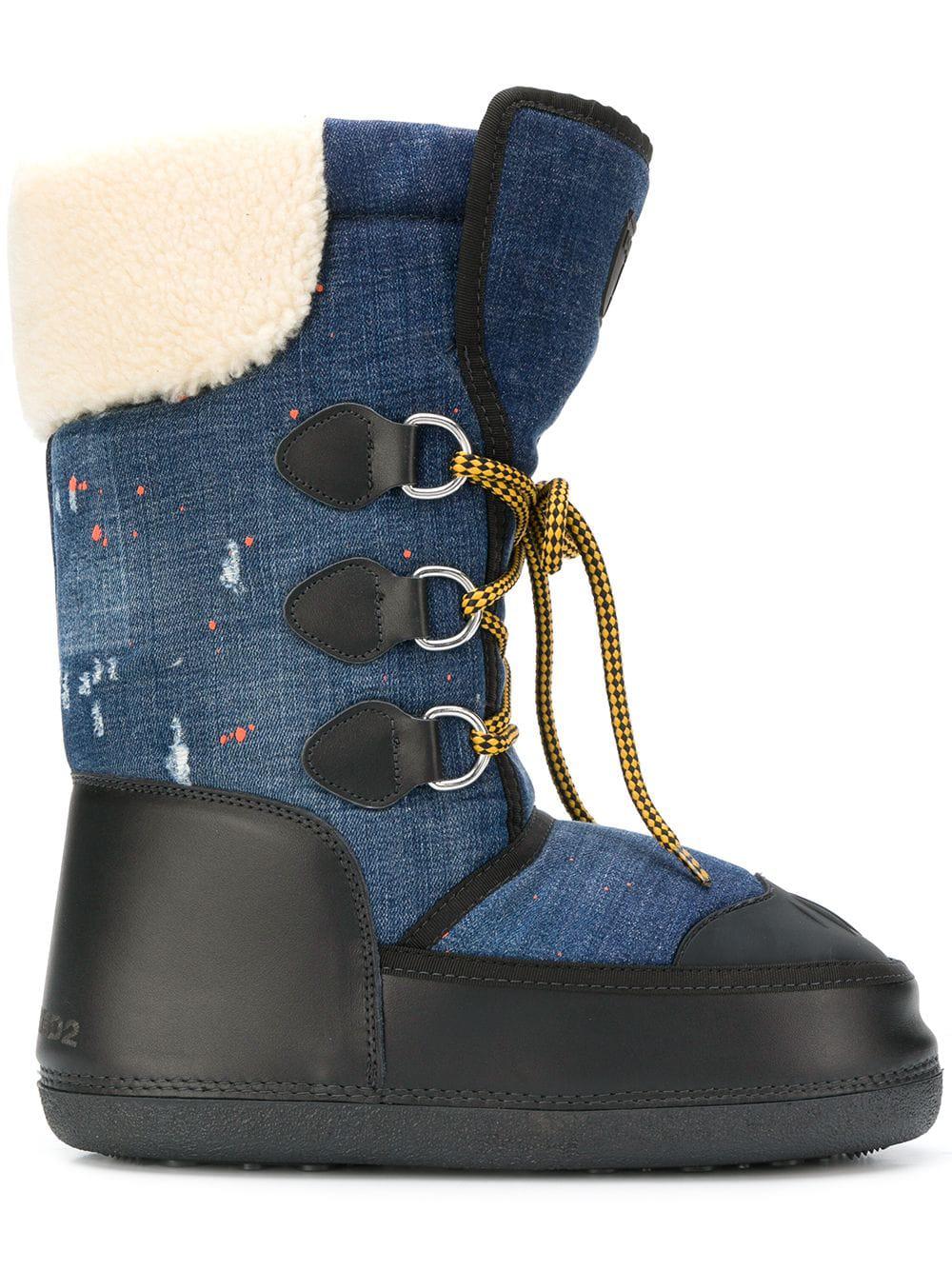 DSquared² Leather After Ski Boots in Blue for Men - Lyst