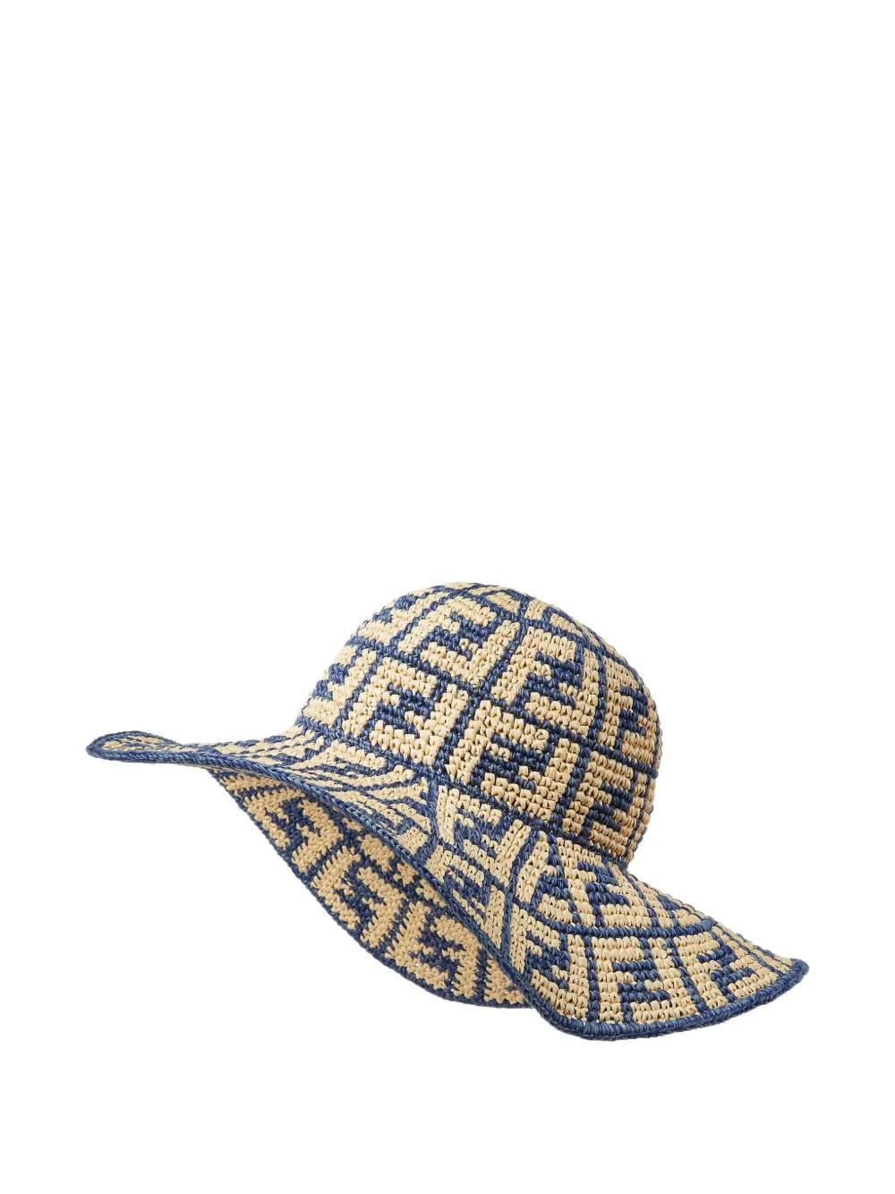 【関税＆送料込み】Fendi Hand-Woven Viscose And Cotton Hat Fendi Brown Viscose And Cotton Hat (All New In) IFCHIC.COM