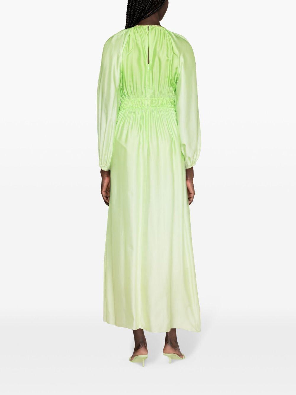 Sandro Gradient-effect Satin Maxi Dress in Green | Lyst