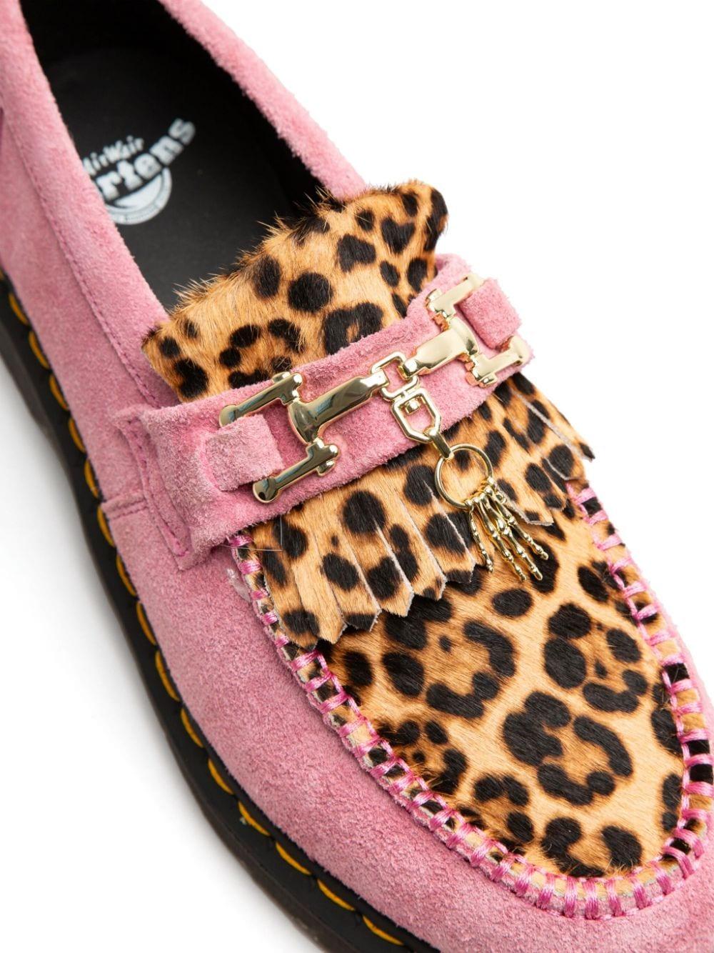 Dr. Martens Adrian Leopard-print Suede Loafers in Pink for