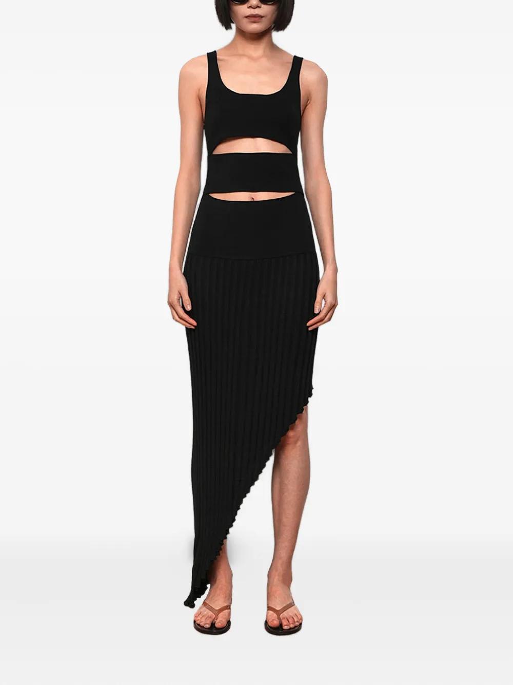 Christopher Esber Slashed Asymmetric Dress in Black | Lyst Christopher Esber Slashed Asymmetric Dress in Black | Lyst