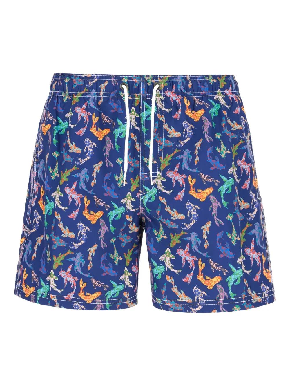 Sundek Printed Swim Shorts in Blue for Men Lyst UK