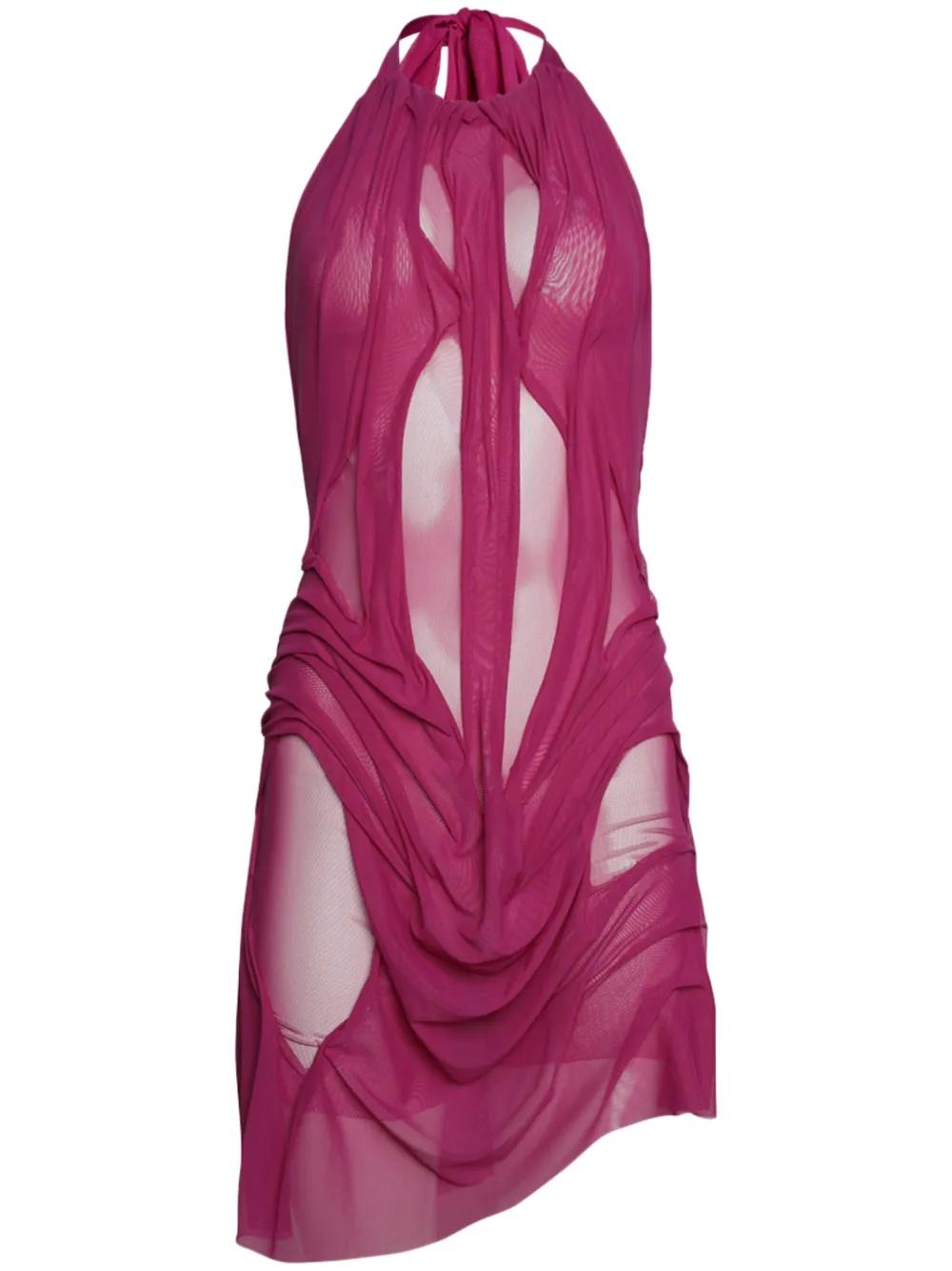 strapless open back dress Plus Size Bordeaux Lace Dress main image 0