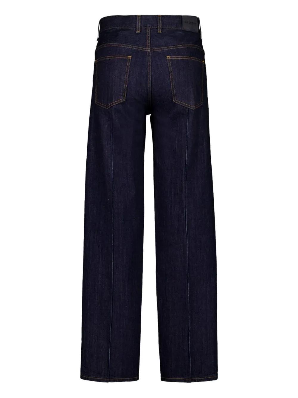 デニム・ジーパン GIVENCHY SS24 Givenchy Jeans (BW512F 5Y9K402) ☆24SS Givenchy コットン ステッチ ロゴ ワイド ジーンズ